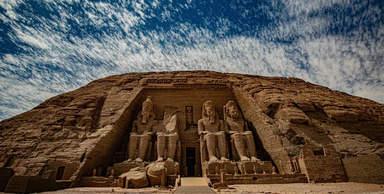 Magnificent Abu Simbel temples carved into mountainside
