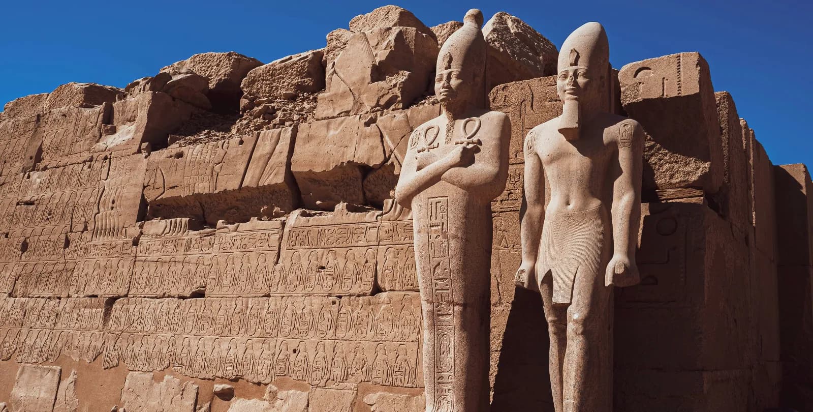 Magnificent columns of Karnak Temple in Luxor