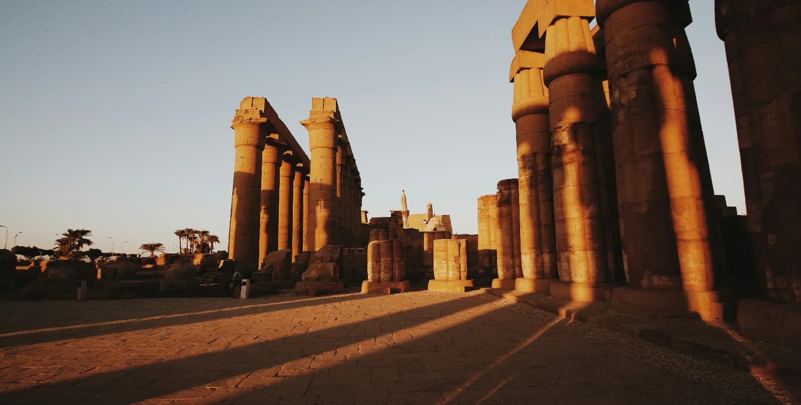 Luxor and Aswan Nile River landscape with ancient temples