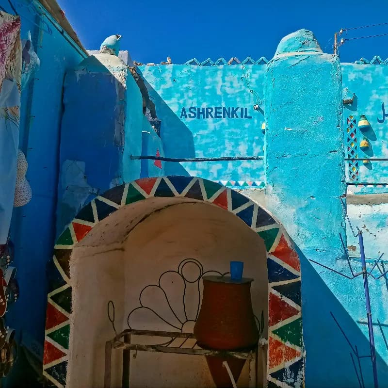 Colorful Nubian village with traditional architecture